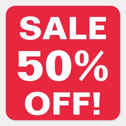 50 % sticker van de uitverkoopprijs voor de detail (Voorkant)