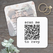 50 stuks eenvoudige QR RSVP & foto-huwelijksbijlag Vierkante Visitekaartje