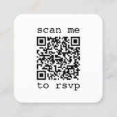 50 stuks eenvoudige QR RSVP & foto-huwelijksbijlag Vierkante Visitekaartje (Voorkant)