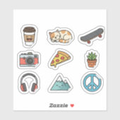 50 stuks Kawaii Esthetische Vinyl Sticker Set (Vel)