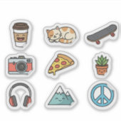50 stuks Kawaii Esthetische Vinyl Sticker Set (Voorkant)