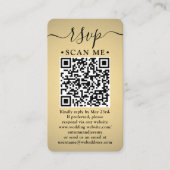 50 stuks QR RSVP bruiloft namaak gouden bijlage Visitekaartje (Voorkant)
