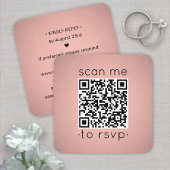 50 stuks QR RSVP namaak rose goud folie bijlage Vierkante Visitekaartje