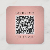 50 stuks QR RSVP namaak rose goud folie bijlage Vierkante Visitekaartje (Voorkant)