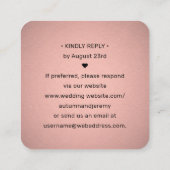 50 stuks QR RSVP namaak rose goud folie bijlage Vierkante Visitekaartje (Achterkant)