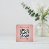 50 stuks QR RSVP namaak rose goud folie bijlage Vierkante Visitekaartje (Staand voorkant)