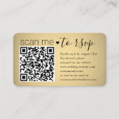 50 stuks Scan Me QR RSVP namaak goud folie bijlage Visitekaartje (Voorkant)