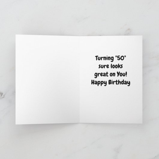 "50 SURE ZIET ER GOED UIT OP U" ZEGT POP KAART (Binnen)