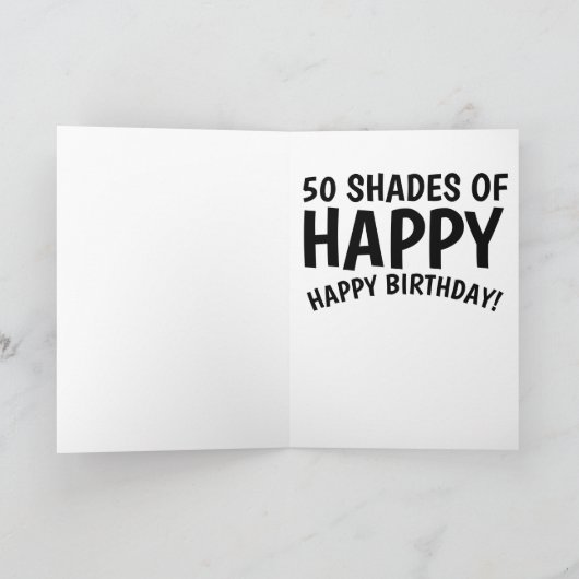 50 TIENEN VAN GELUKKIGE VERJAARDAG! KINKY VERJAARD KAART (Binnen)