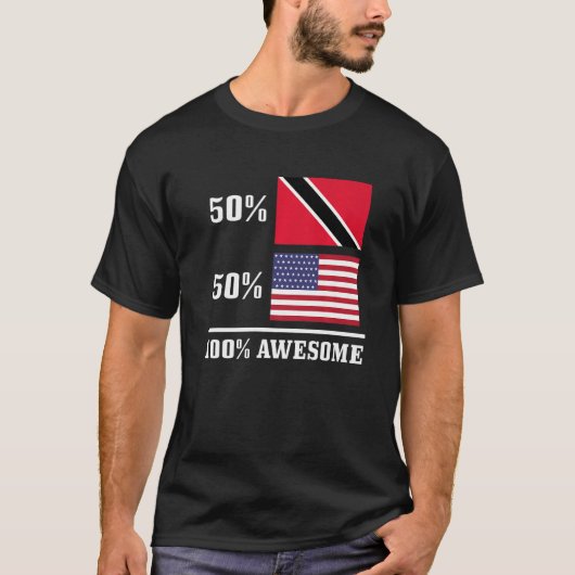 50 Trinidad & Tobago 50 Amerikaanse vlag Pride 1 T-shirt (Voorkant)