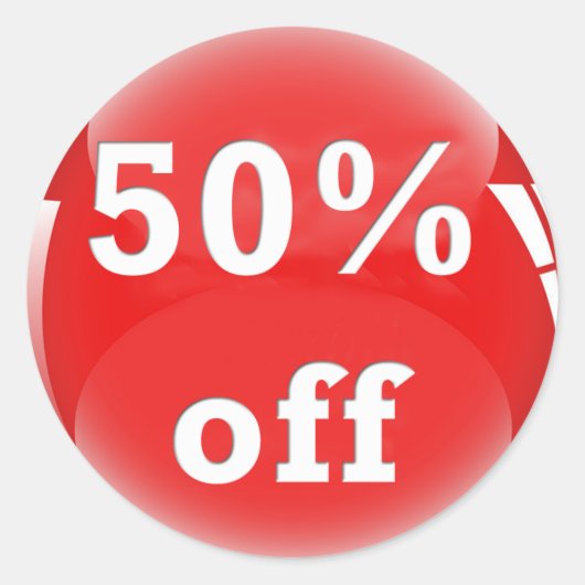 50% uit (Percentage) Ronde glanzende Sticker (Voorkant)