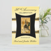 50 uitnodigingen voor jubileumfeest (Staand voorkant)