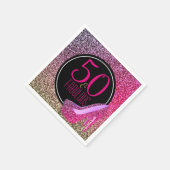 50 & Uitstekend | 50e verjaardag Roze hoge hakken Servetten (Hoek)