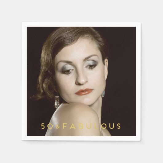 50 & Uitstekend | Aangepast fotopapier servet (Voorkant)