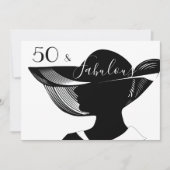 50 & Uitstekend | B&W elegant art deco ontwerp Kaart (Voorkant)