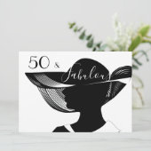50 & Uitstekend | B&W elegant art deco ontwerp Kaart (Staand voorkant)