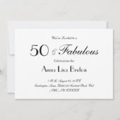 50 & Uitstekend | B&W elegant art deco ontwerp Kaart (Achterkant)