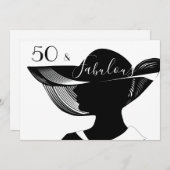 50 & Uitstekend | B&W elegant art deco ontwerp Kaart (Voorkant / Achterkant)