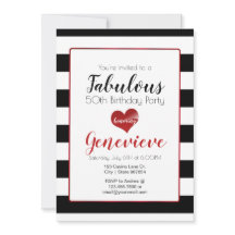 50 & Uitstekend | Black & White Stripes Verjaardag