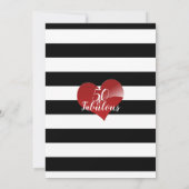 50 & Uitstekend | Black & White Stripes Verjaardag Kaart (Achterkant)