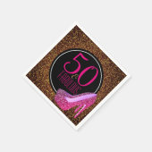 50 & Uitstekend | Elegante 50e verjaardag hoge hak Servet (Hoek)