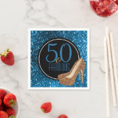 50 & Uitstekend | Elegante 50e verjaardag hoge hak Servetten (Insitu)