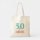 50 & Uitstekend groen en sinaasappel Tote Bag (Achterkant)