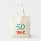 50 & Uitstekend groen en sinaasappel Tote Bag (Voorkant)