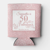 50 Uitstekend Roos Glitter Elegant 50ste Verjaarda Blikjeskoeler (Voorkant)