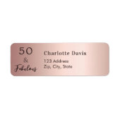 50 Uitstekend roos gouden retouradres Etiket (Voorkant)