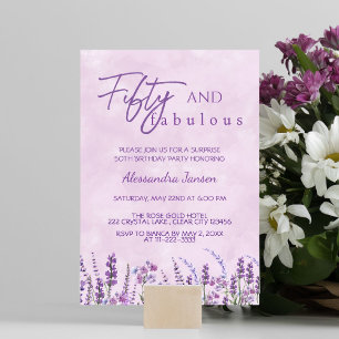 50 & Uitstekende Paarse Wildflower 50e Verjaardag Kaart