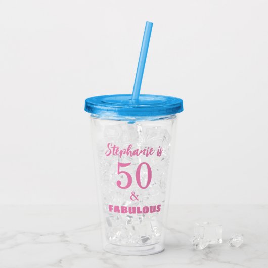 50 Uitstekende Verjaardag Gift Favor Naam Monogram Acryl Drinkbeker (Achterkant ijs)