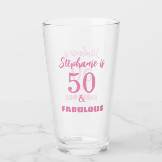 50 Uitstekende Verjaardag Gift Favor Naam Monogram Glas (Achterkant)