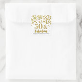 50 & Uitstekende Verjaardag Gouden Glitter Confett Vierkante Sticker (Tas)