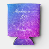 50 Uitstekende Verjaardag Roze Paarse Water Sparkl Blikjeskoeler (Voorkant)