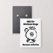 $50/uur Minimumloon Button (Voorkant / Achterkant)