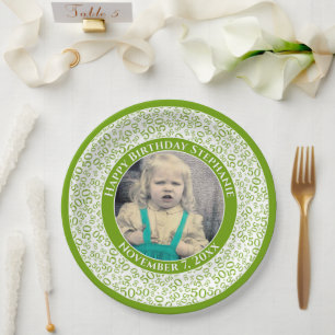 50 Uw foto Willekeurige nummer Patroon Groen/Wit Papieren Bordje