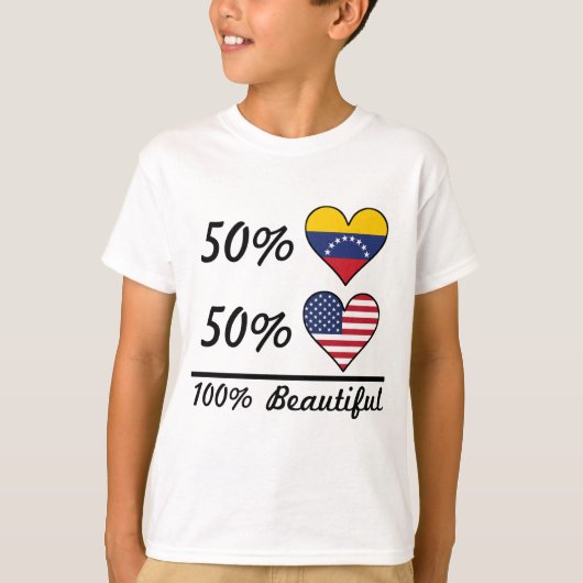 50% Venezolaanse 50% Amerikaanse 100% mooie T-shirt (Voorkant)