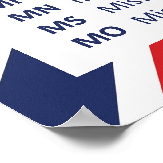 50 Verenigde Staten van Amerika Poster (Hoek)