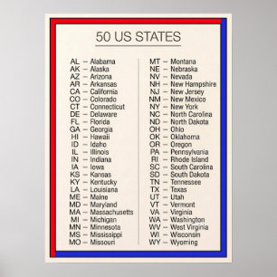 ★ 50 Verenigde Staten van Amerika Volledige Amer Poster