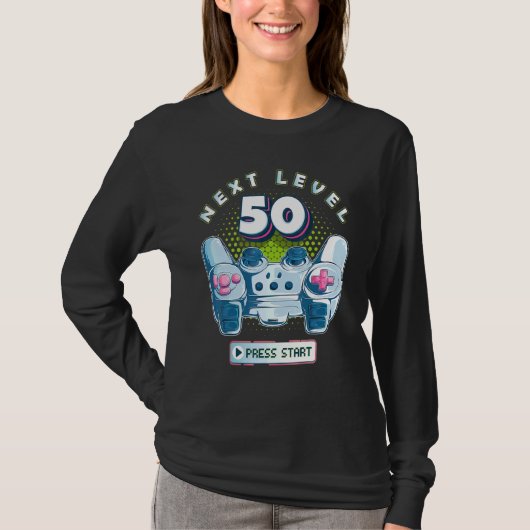 50 Verjaardag Gamer Next Level 50 Gaming Controlle T-shirt (Voorkant)