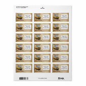 50 verjaardag klassieke gele spier auto etiket (Full Sheet)