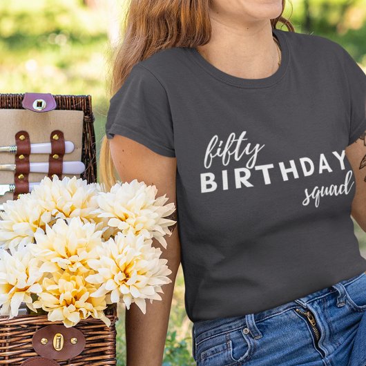 50 Verjaardag Squad Typografie Eenvoudig Modern Cu Tri-Blend Shirt