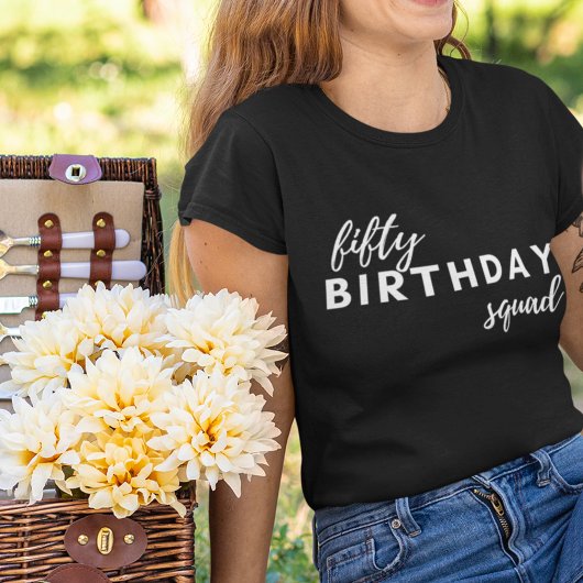 50 Verjaardag Squad Typografie Eenvoudig Modern Cu Tri-Blend Shirt