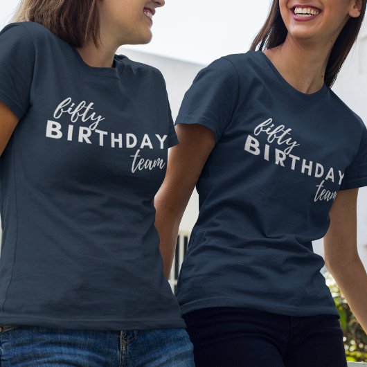 50 Verjaardag Team Typografie Modern Custom Birthd Tri-Blend Shirt
