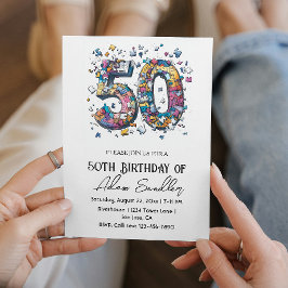 50 verjaardagsfeest I puzzel illustratie Kaart