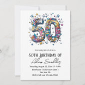 50 verjaardagsfeest I puzzel illustratie Kaart (Voorkant)