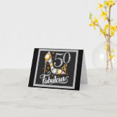 50 Verjaardagskaart: Ziet er Fantastisch en Glamou Kaart (Gele Bloem)