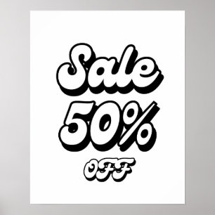 50% Verkoopteken, 50% Korting Teken, Grote Verkoop Poster