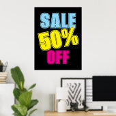 50% Verkoopteken, Detailhandel Signage, Kleurrijke Poster (Thuiskantoor)